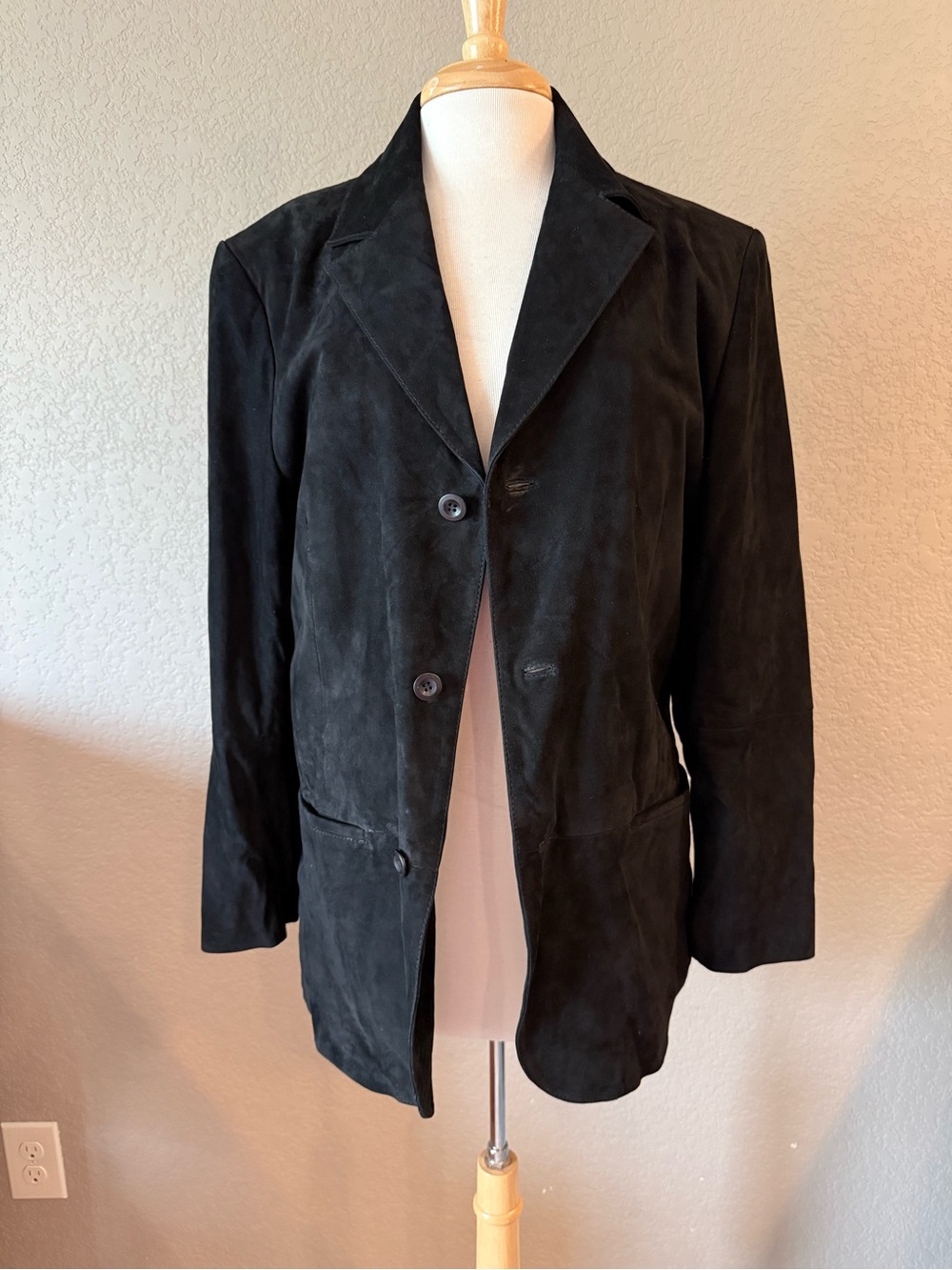 Bachrach Black Genuine Suede Leather Blazer Sport Coat Men’s Small